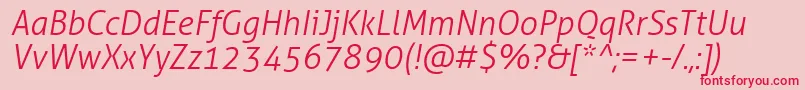 AllerLightItalic Font – Red Fonts on Pink Background