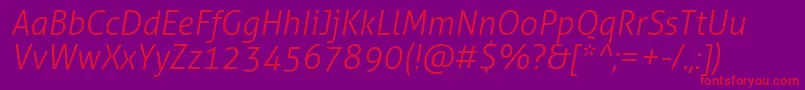 AllerLightItalic Font – Red Fonts on Purple Background