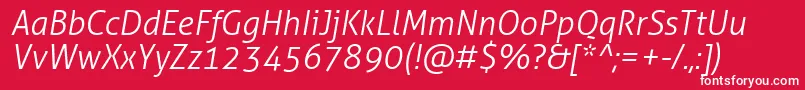 フォントAllerLightItalic – 赤い背景に白い文字