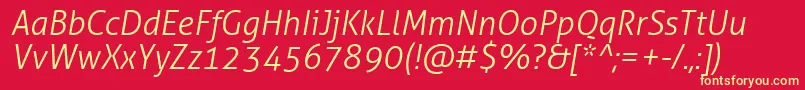 AllerLightItalic Font – Yellow Fonts on Red Background