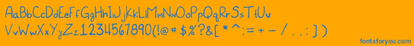 MeetTheSubmarine-fontti – siniset fontit oranssilla taustalla
