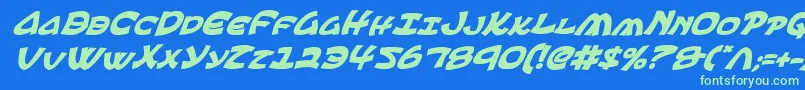 Ephesianbi Font – Green Fonts on Blue Background