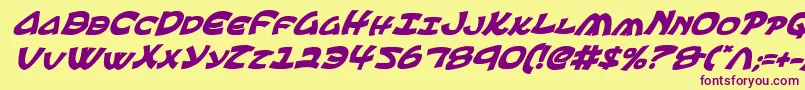 Ephesianbi-Schriftart – Violette Schriften auf gelbem Hintergrund