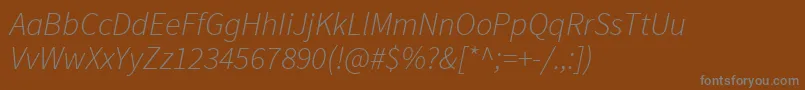 Шрифт SourcesansproLightitalic – серые шрифты на коричневом фоне