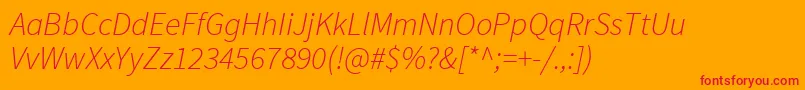 SourcesansproLightitalic Font – Red Fonts on Orange Background