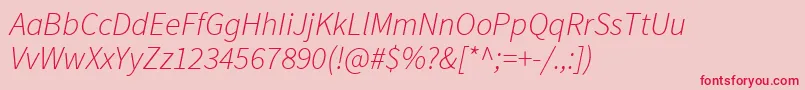 SourcesansproLightitalic Font – Red Fonts on Pink Background