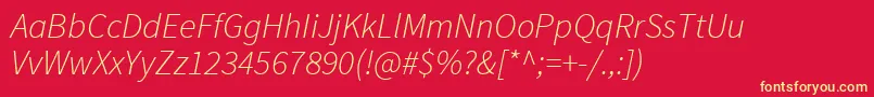 SourcesansproLightitalic Font – Yellow Fonts on Red Background