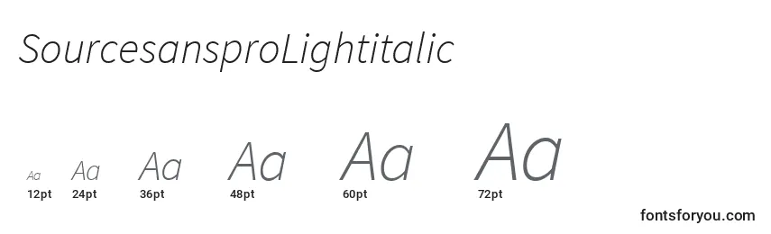 SourcesansproLightitalic Font Sizes