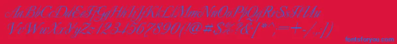 DecorItalic Font – Blue Fonts on Red Background