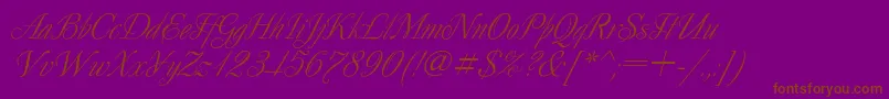 DecorItalic-Schriftart – Braune Schriften auf violettem Hintergrund