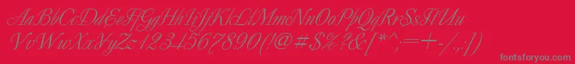 Fonte DecorItalic – fontes cinzas em um fundo vermelho