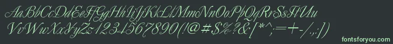 Czcionka DecorItalic – zielone czcionki na czarnym tle