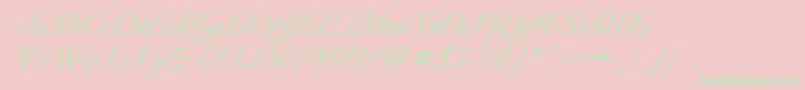 DecorItalic Font – Green Fonts on Pink Background