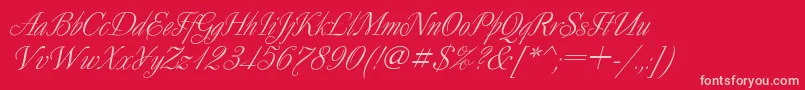 Fonte DecorItalic – fontes rosa em um fundo vermelho