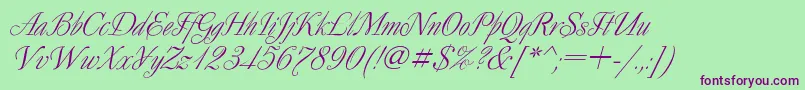 DecorItalic Font – Purple Fonts on Green Background