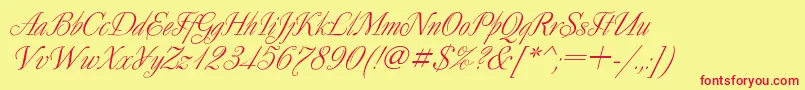 DecorItalic Font – Red Fonts on Yellow Background