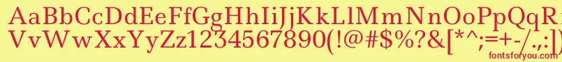 Ledger Font – Red Fonts on Yellow Background