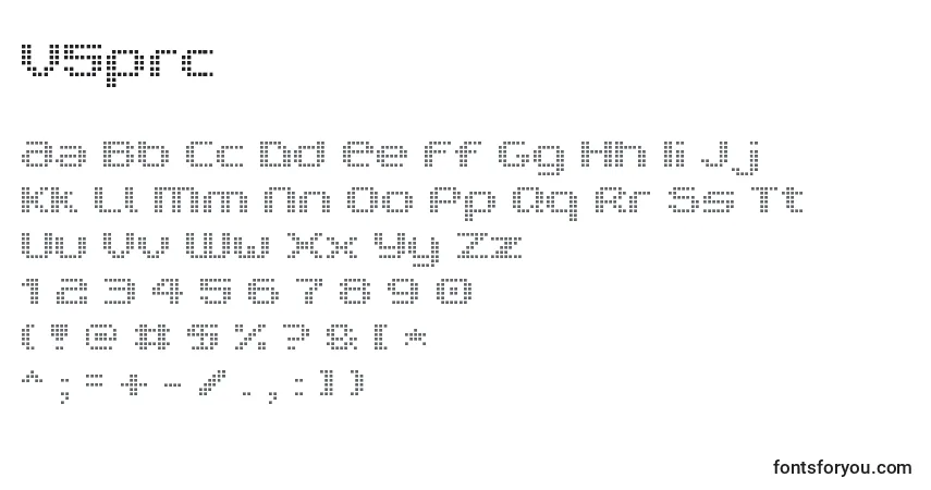 Czcionka V5prc – alfabet, cyfry, specjalne znaki