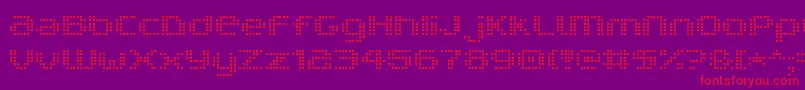 Fonte V5prc – fontes vermelhas em um fundo violeta