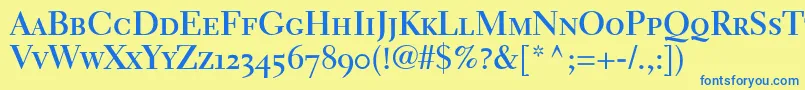 ElectraLhBoldSmallCapsOldstyleFigures Font – Blue Fonts on Yellow Background