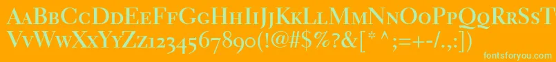 ElectraLhBoldSmallCapsOldstyleFigures Font – Green Fonts on Orange Background