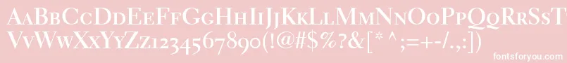 ElectraLhBoldSmallCapsOldstyleFigures Font – White Fonts on Pink Background