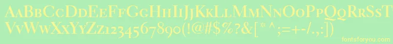 ElectraLhBoldSmallCapsOldstyleFigures Font – Yellow Fonts on Green Background