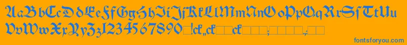 フォントSchwabenAltBold – オレンジの背景に青い文字