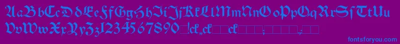 フォントSchwabenAltBold – 紫色の背景に青い文字