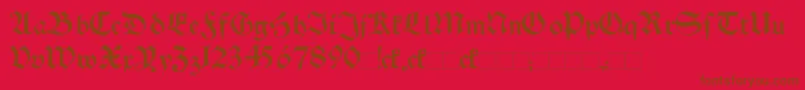 Saiba mais sobre a fonte SchwabenAltBold Fonte SchwabenAltBold – fontes marrons em um fundo vermelho