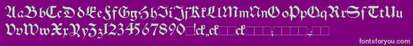 SchwabenAltBold Font – Green Fonts on Purple Background