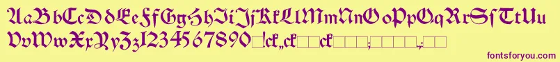 SchwabenAltBold Font – Purple Fonts on Yellow Background