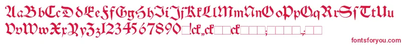 SchwabenAltBold-Schriftart – Rote Schriften auf weißem Hintergrund