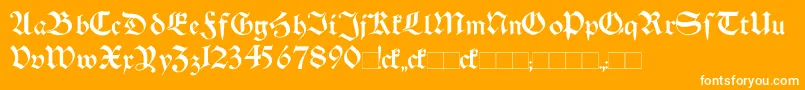Шрифт SchwabenAltBold – белые шрифты на оранжевом фоне