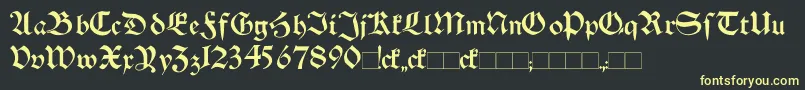 SchwabenAltBold-Schriftart – Gelbe Schriften auf schwarzem Hintergrund