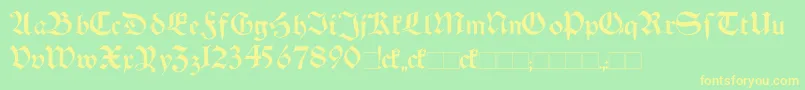 SchwabenAltBold Font – Yellow Fonts on Green Background