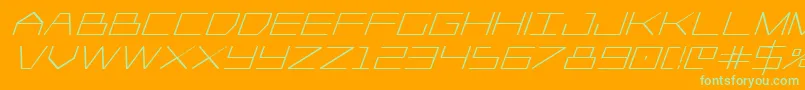 Player1upboldital Font – Green Fonts on Orange Background