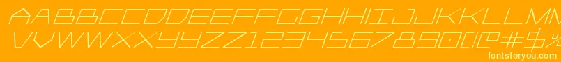 Player1upboldital-Schriftart – Gelbe Schriften auf orangefarbenem Hintergrund