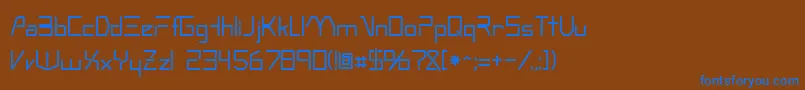 Czcionka OscillosskRegular – niebieskie czcionki na brązowym tle