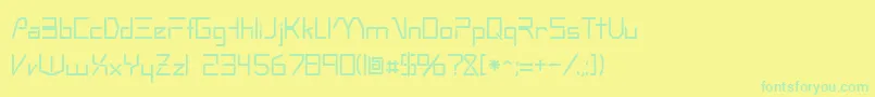 OscillosskRegular Font – Green Fonts on Yellow Background