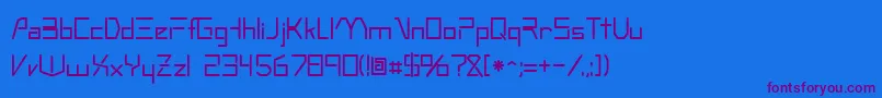 Czcionka OscillosskRegular – fioletowe czcionki na niebieskim tle