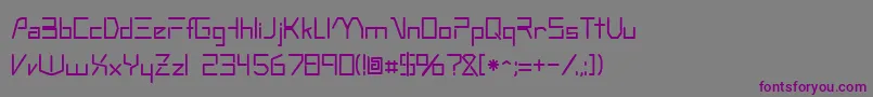 フォントOscillosskRegular – 紫色のフォント、灰色の背景