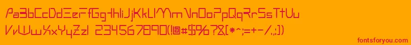 フォントOscillosskRegular – オレンジの背景に赤い文字