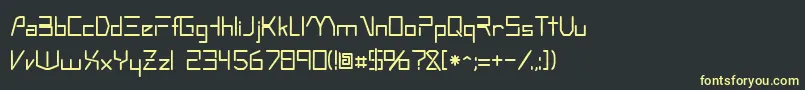 フォントOscillosskRegular – 黒い背景に黄色の文字