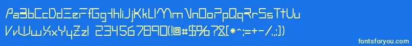 Czcionka OscillosskRegular – żółte czcionki na niebieskim tle