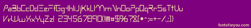 Czcionka OscillosskRegular – żółte czcionki na fioletowym tle