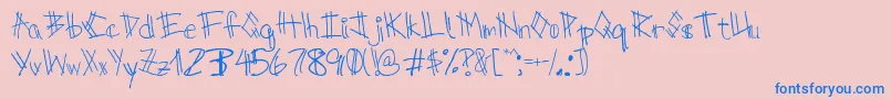 ScratchRegular Font – Blue Fonts on Pink Background