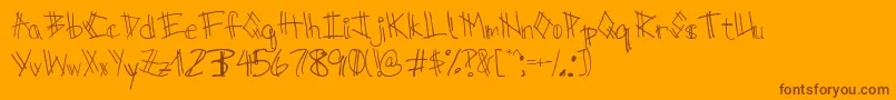 Шрифт ScratchRegular – коричневые шрифты на оранжевом фоне