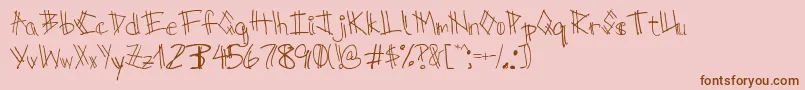 ScratchRegular Font – Brown Fonts on Pink Background