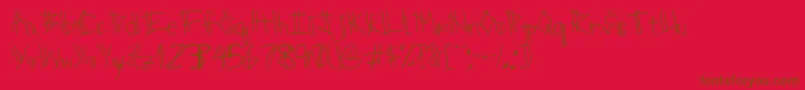 ScratchRegular Font – Brown Fonts on Red Background